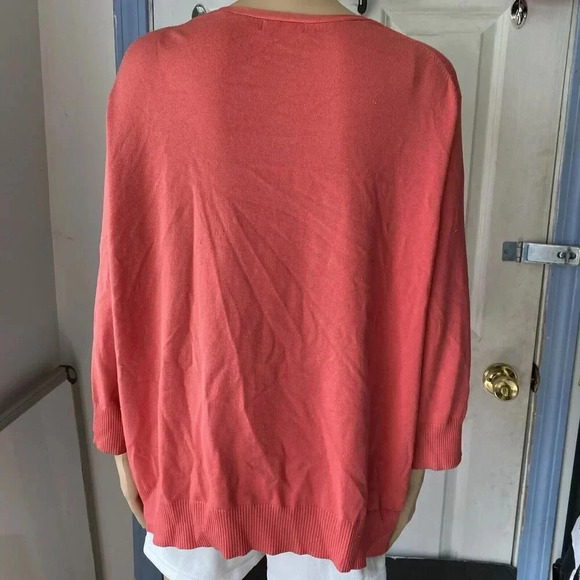 Evie Women's 2X Button Up Silk Blend Knit Cardigan Sweater 3/4 Sleeve V Neck - Picture 5 of 5